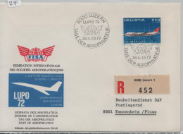 Switzerland 1972 - FISA - Journée De L'Aerophilatelie. LUZERN ( LUPO 72 ) 28.4.1972 (24) - Primi Voli