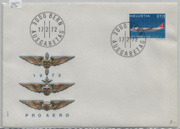 SUISSE - BERN - PRO AERO - 17 02 1972 First Day Cover (25) - Eerste Vluchten