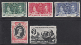 Falkland Islands 1937,1953,1964 Mint Mounted, Sc# ,SG 143-145,186,214 - Falklandinseln