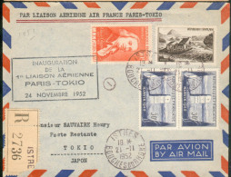Aérogramme -  - 1ère Liaison Air France Paris - Tokio - Airplanes