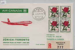 AIR CANADA - FIRST POST FLIGH ZURICH - TORONTO 1.5.1973 (34) - Eerste Vluchten