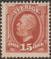Suède 1891 Y&T 44. Oscar II 15 öre Neuf Avec Charnière - Neufs