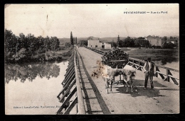 CPA ANCIENNE- PEYREHORADE (40)- VUE DU PONT EN BOIS- BEL ATTELAGE 2 BOEUFS  GROS PLAN- TRANSPORT DE BOIS- - Peyrehorade