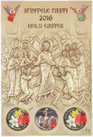ROMANIA, 2016, HOLY EASTER, Religion, Painting, Flowers, Special Stamp In Philatelic Album + FDC, MNH (**), LPMP 2098b - Nuovi