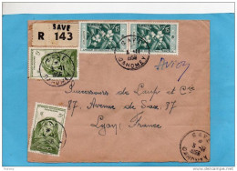 MARCOPHILIE-lettre - REC-DAHOMEY - Cad- SAVE -1956-4+stamps- AOF-pour Françe - Briefe U. Dokumente