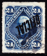 Argentina 1884 24c San Martin Official Inverted Overprint Used. Scott O17a. - Oblitérés