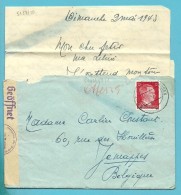 Brief (met Inhoud) Met Stempel STUTTGART Op 3/5/1943 Naar Jemappes , Met Censuur Gepruft - Guerre 40-45 (Lettres & Documents)