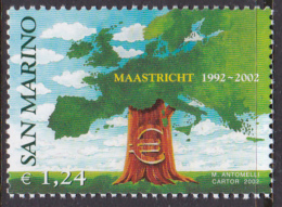 San Marino 2002 Maastricht Treaty 10th Anniversary MNH - Oblitérés