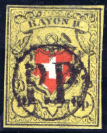 Schweiz RAYON  Zu#16II Typ 21 Stein A1 U Mit Schwarzem P.P. Im Kreis - 1843-1852 Correos Federales Y Cantonales