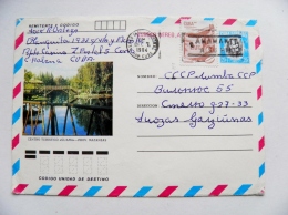 Cover Sent From Kuba To Lithuania On 1984 Postal Stationary Centro Turistico Guama Maceo Cafe Atm Machine Cancel - Covers & Documents
