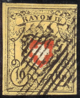 Schweiz RAYON IIc Typ 9 Stein A2 RO Befund - 1843-1852 Poste Federali E Cantonali