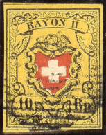 Schweiz RAYON II Zu#16IIg 1.09 T6 Stein B LO Kartonpap. - 1843-1852 Correos Federales Y Cantonales