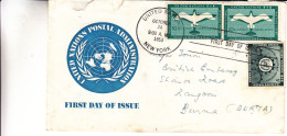 Nations Unies - New York - Lettre De 1953 - Expédié Vers La Birmanie - Storia Postale