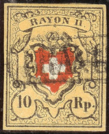 Schweiz RAYON II Zu#16II Typ 18 Stein A1 O Franco - 1843-1852 Federale & Kantonnale Postzegels