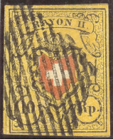 Schweiz RAYON II Zu#16IIc Typ 18 Stein E Lo Befund - 1843-1852 Poste Federali E Cantonali