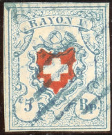 Schweiz RAYON  I H.b. Zu#17II Typ13 Stein C2 LO - 1843-1852 Timbres Cantonaux Et  Fédéraux