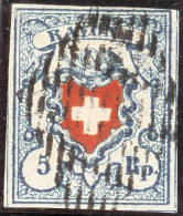 Schweiz RAYON I H.b. Typ 13 Stein B3 RU Befund - 1843-1852 Federale & Kantonnale Postzegels