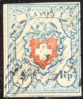 Schweiz RAYON  I H.b. Zu#17II 1.02 Typ1 Stein C2 RO - 1843-1852 Federal & Cantonal Stamps