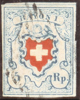 Schweiz RAYON I H.b. Zu#17II Typ31 Stein C2 RU - 1843-1852 Correos Federales Y Cantonales