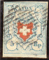 Schweiz RAYON I H.b. Zu#17II Typ13 Stein C1 LU - 1843-1852 Timbres Cantonaux Et  Fédéraux