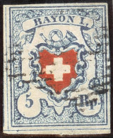 Schweiz RAYON I H.b. Zu#17II Typ37 Stein B3 RO - 1843-1852 Timbres Cantonaux Et  Fédéraux