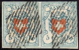 Schweiz RAYON I H.b. Zu#17II Typ13+14 Stein C2 LU - 1843-1852 Federal & Cantonal Stamps