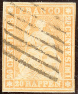 Schweiz Strubel 20 Rp. Gr.SF Zu#25B 7-teilige Genfer Raute - Used Stamps
