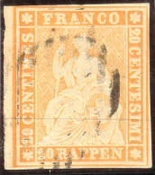 Schweiz Strubel 20Rp. SF Gr. Zu#25Ba Vollrandig - Usati