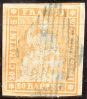 Schweiz Strubel 20Rp. Gr.SF Zu#25B1 Blaue Raute - Used Stamps