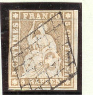 Schweiz Strubel 5Rp. SFgr. Dünnes Papier 2ter SF Zu22F - Used Stamps