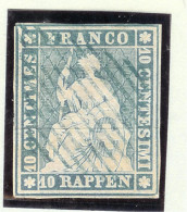 Schweiz Strubel 10Rp. SF Gr. Zu#23A SH 23A3 Mi#14 Lb - Used Stamps