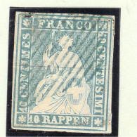 Schweiz Strubel 10 Rp. SF Gr. Zu#23A Blaue Raute - Usati