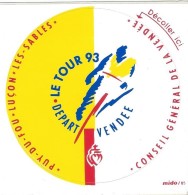 Conseil Général De La Vendée/Départ Vendée/Cyclisme / Le Tour 93/Puy Du Fou/ 1993     ACOL79 - Aufkleber