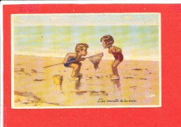 Les Secrets De La Mer  Enfant  Cpa Animée Illustrée Par REDON - Redon