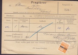 Denmark Postfærge Post Ferry 1,25 Kr. Lion Arms On Fragtbrev Freight Letter To NORDBY Fanø 1967 FANØ - ESBJERG FÆRGERI - Pacchi Postali