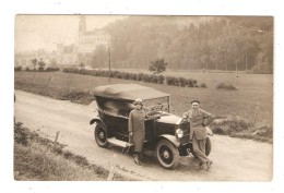 Carte Photo Automobile Ancienne  PEUGEOT TORPEDO 177 B  De 1925 Couple Lourdes  Route De Pau - Passenger Cars