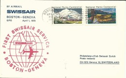 RF 73.7, Swissair, Boston - Genève, SSt Rouge, DC-8, 1973 - Primi Voli