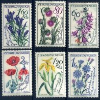 TCHECOSLOVAQUIE Fleurs, Fleur, Yvert N°1339/44 * MLH, Adherences - Autres & Non Classés