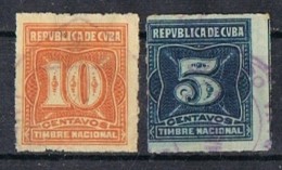Sellos Republica De CUBA, 5 Y 10 Ctvos º - Gebruikt