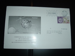 CARTE PUB SARPAREL LABORATOIRES SERVIER ORLEANS (45) TP TELSTAR PLEUMEUR-BODOU 0,25 OBL.MEC.17-5-1965 MONTE CARLO + JOUR - Storia Postale