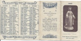 Petit Calendrier De Poche/Religieux/Saint Thérése De L´enfant Jésus/Orphelins-apprentis D´Auteuil/1943   CAL313 - Formato Piccolo : 1941-60