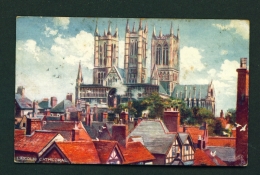 ENGLAND  -  Lincoln Cathedral  Used Vintage Postcard As Scans - Lincoln