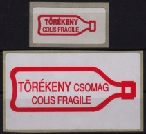 Postal Packet LABEL / FRAGILE COLIS  - Self Adhesive Vignette Label Pair - 2010´s Hungary - MNH - Automatenmarken [ATM]