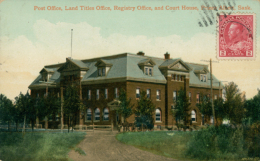 CA SASK / Post Office, Land Titles Office, Registry Office And Court House / CARTE COULEUR  GLACEE - Sonstige & Ohne Zuordnung