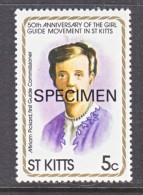 ST. KITTS  82  *   "SPECIMEN"       GIRL GUIDE - St.Kitts Und Nevis ( 1983-...)