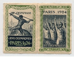 Paire De Vignettes "JEUX OLYMPIQUES PARIS 1924" (8eme Olympiade) Neuves, Sans Gomme. - Sport