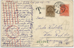 HONGRIE - 1942 - CARTE Avec CENSURE ALLEMANDE + TAXE De VESZPREM Pour WIEN - Cartas & Documentos