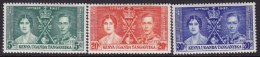 Kenya Uganda 1937 Coronation Sc 60-62 Mint Never Hinged - Leeward  Islands