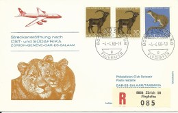 RF 68.12, Swissair, Zurich - Dar-es-Salaam, Recommandé, DC-8, 1968 - Eerste Vluchten