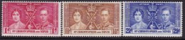 St Christopher 1937 Coronation Sc 76-78 Mint Never Hinged - St.Christopher-Nevis-Anguilla (...-1980)